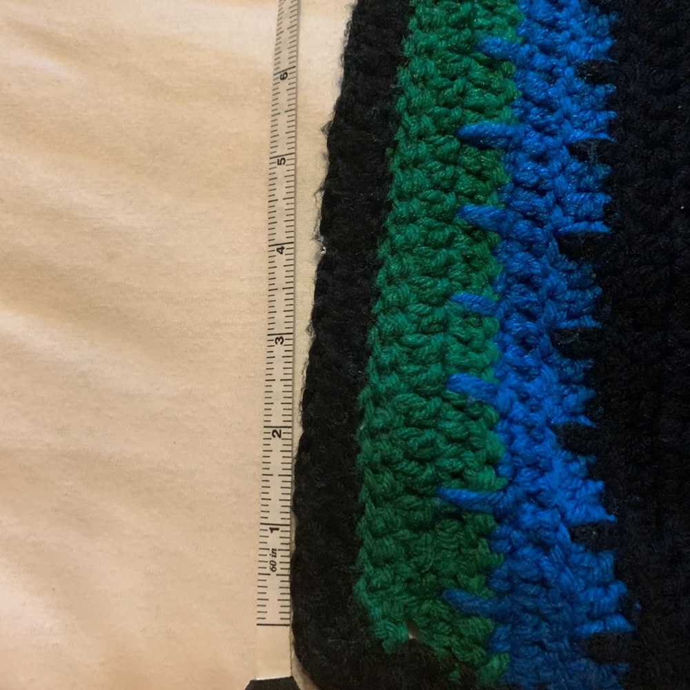 Handmade Crochet Blanket in Blue and Green